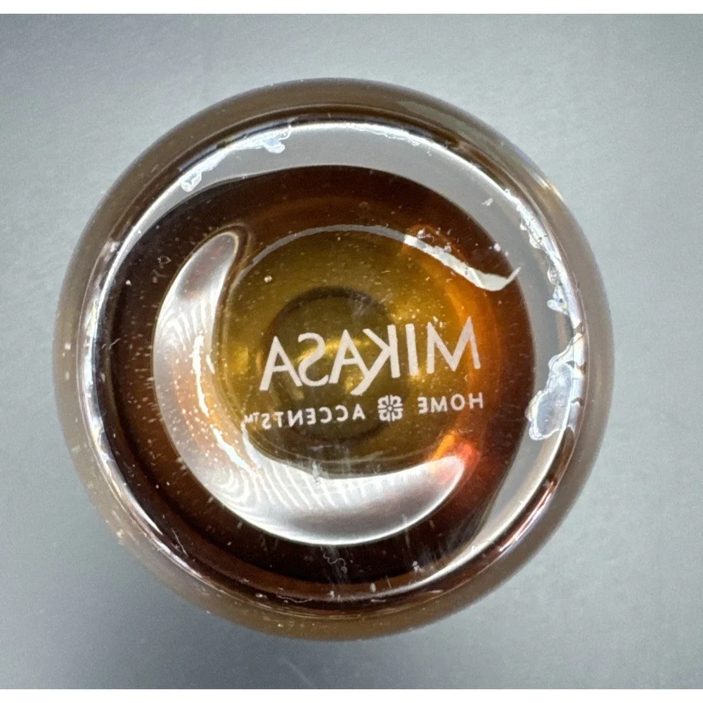 Mikasa Home Accents Solaris Amber Brown Art Glass Votive Candle Holder